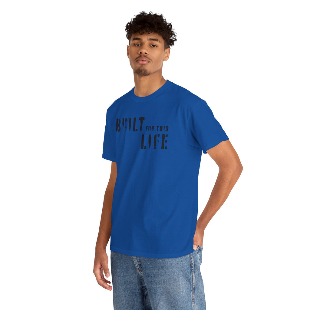 Built for this Life™ Faded Letter Design Unisex Heavy Cotton Tee