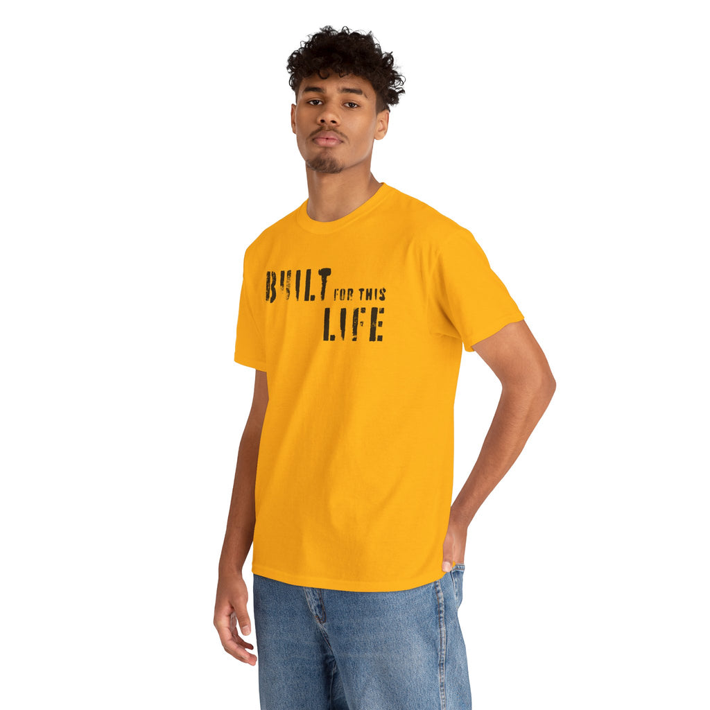 Built for this Life™ Faded Letter Design Unisex Heavy Cotton Tee