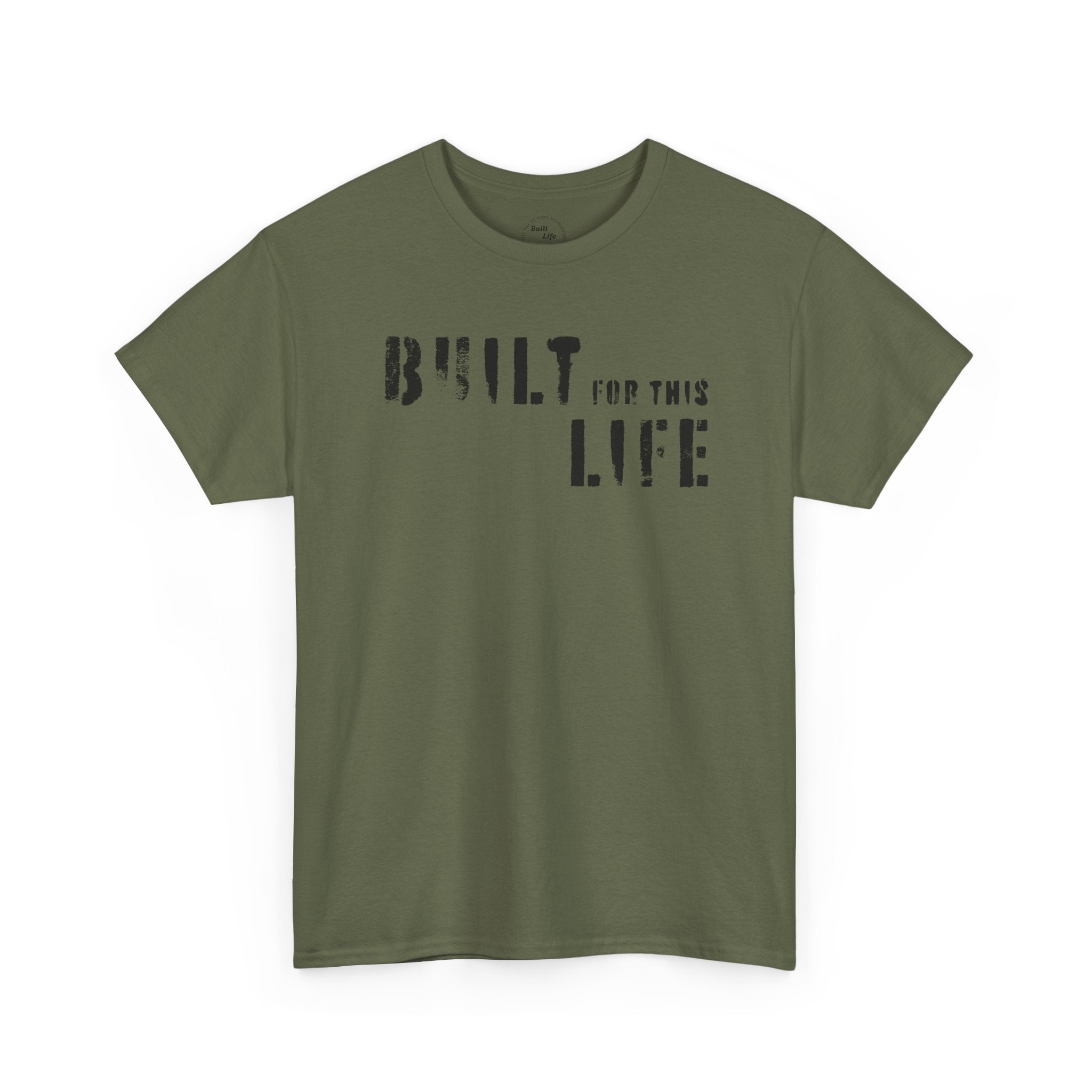 Built for this Life™ Faded Letter Design Unisex Heavy Cotton Tee