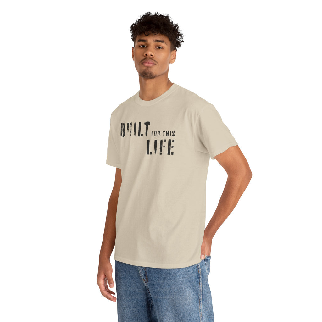 Built for this Life™ Faded Letter Design Unisex Heavy Cotton Tee