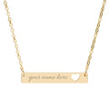Cutout Heart Bar Necklace (Engraving)