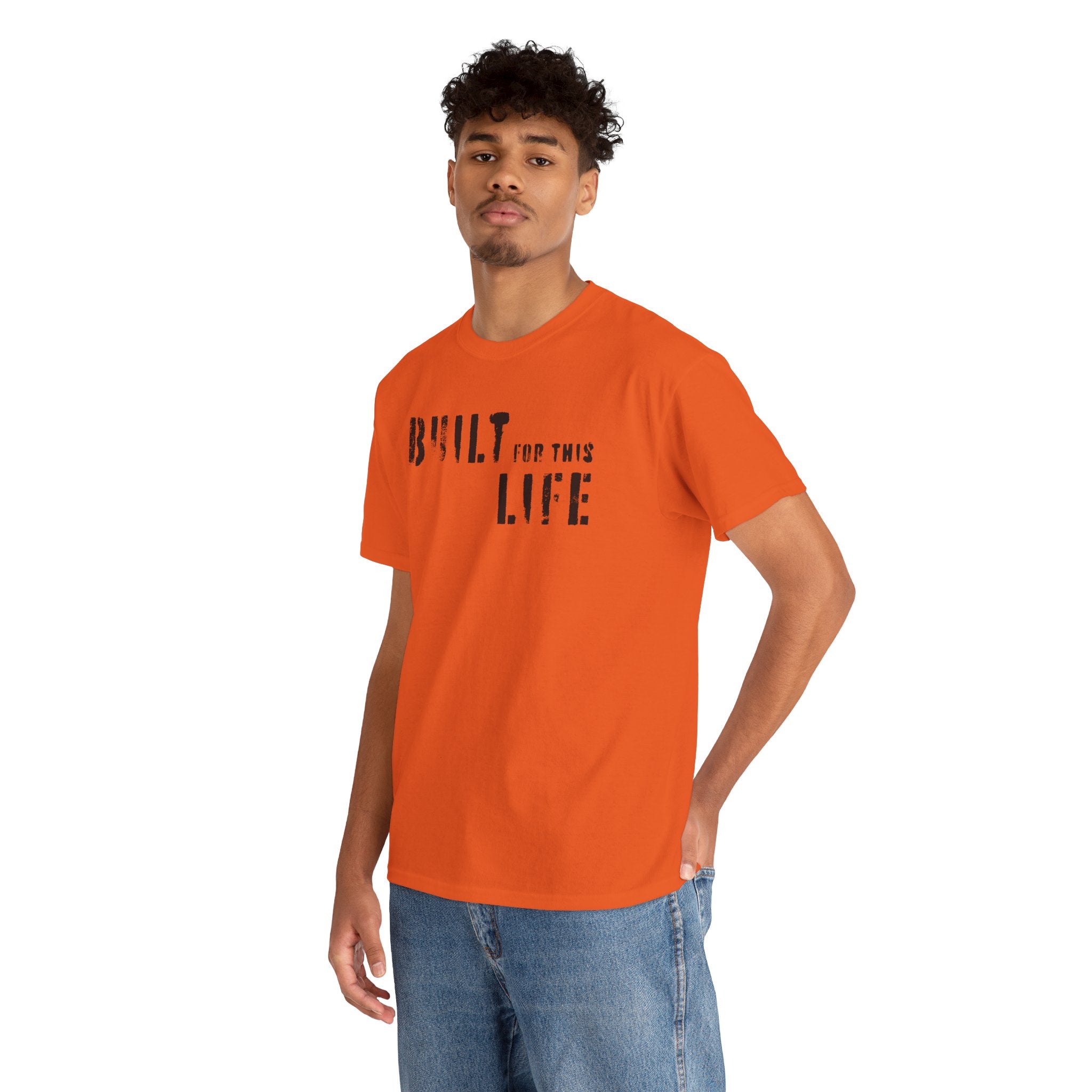 Built for this Life™ Faded Letter Design Unisex Heavy Cotton Tee