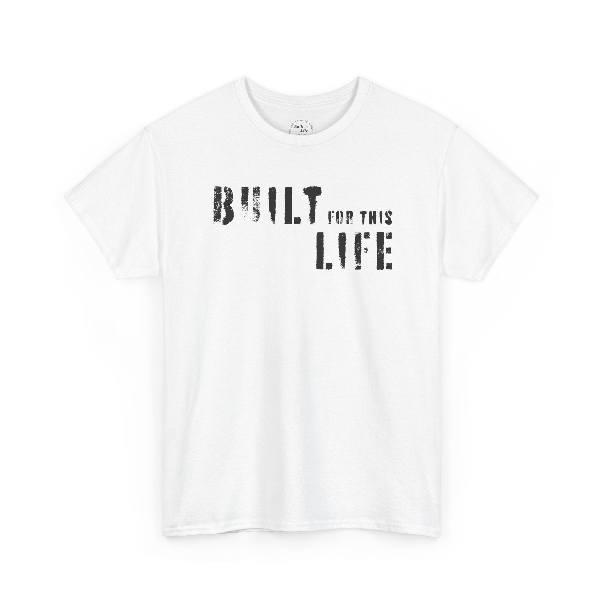 Built for this Life™ Faded Letter Design Unisex Heavy Cotton Tee