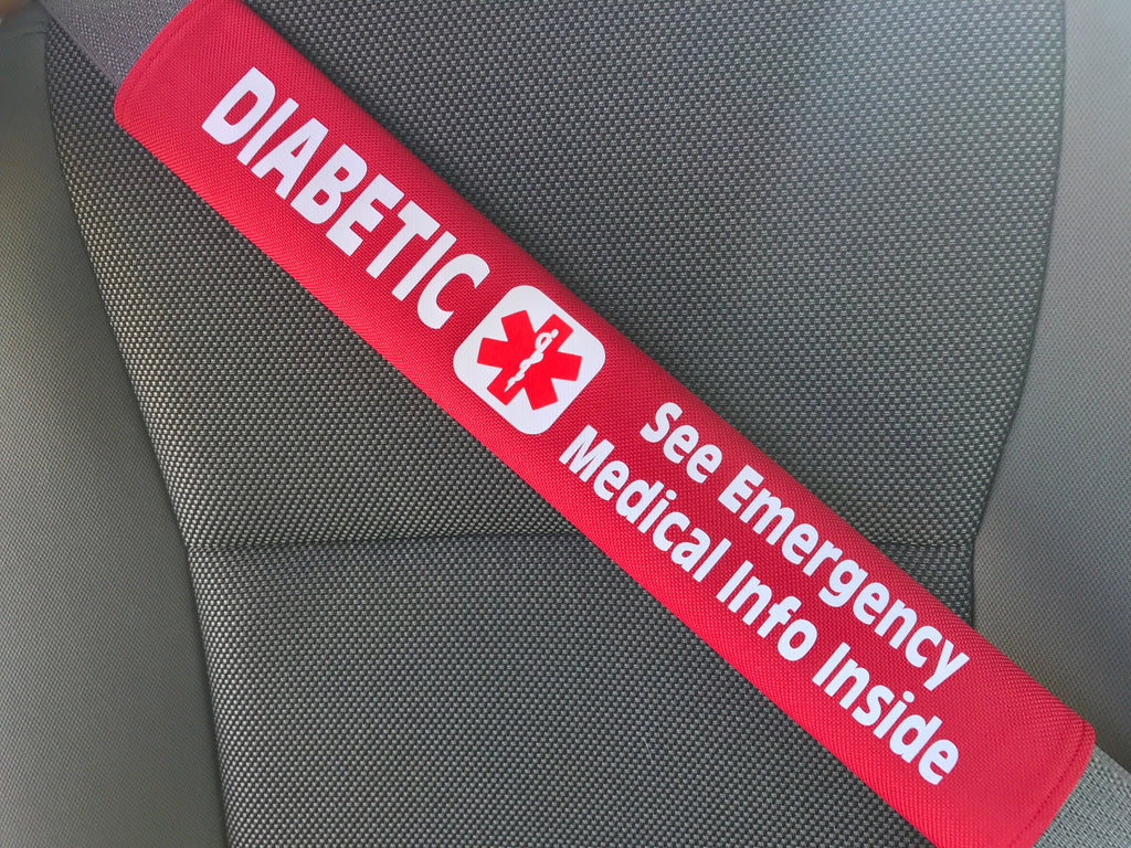 Diabetic Medical Alert Seat Belt Cover